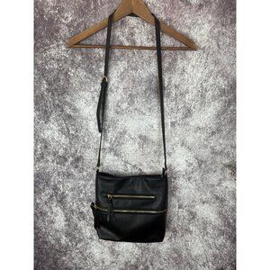 Faux Leather Purse Women M black Hobo Crossbody Paris Bag Zipper Mod City Lux